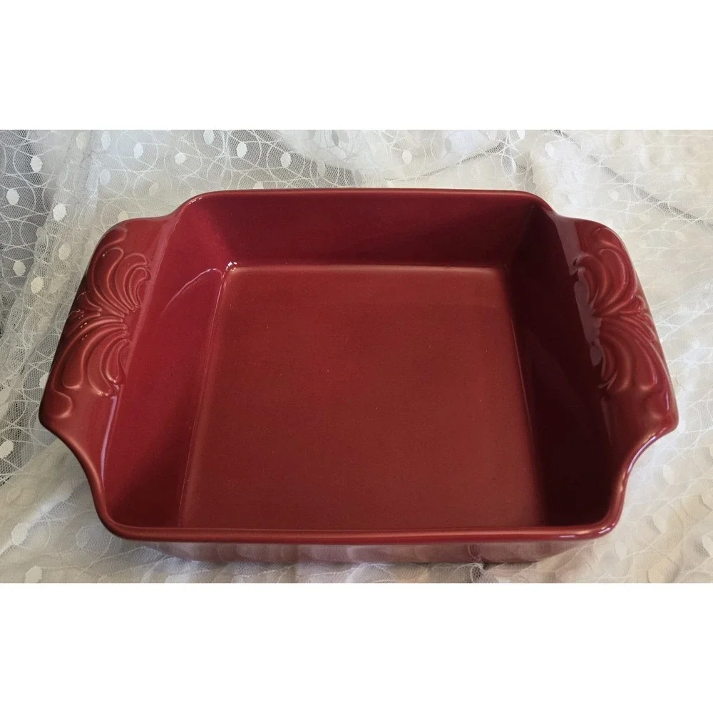 CHANTAL Red Ceramic  Baking Dish with Handles NWOT VINTAGE / DISCONTINUED